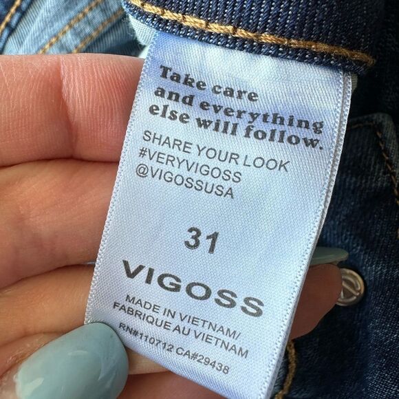 NWT VIGOSS JEANS HIGH RISE WAISTED FLARE NAVY SIZE 31 denim jean - Picture 4 of 7